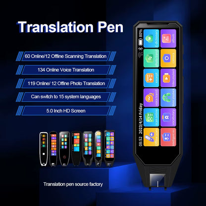 NEW Md09Intelligent Voice Converter Multi-Language Offline WIFI Scanning Translation Pen Business Travel Foreign Dictionary Pen